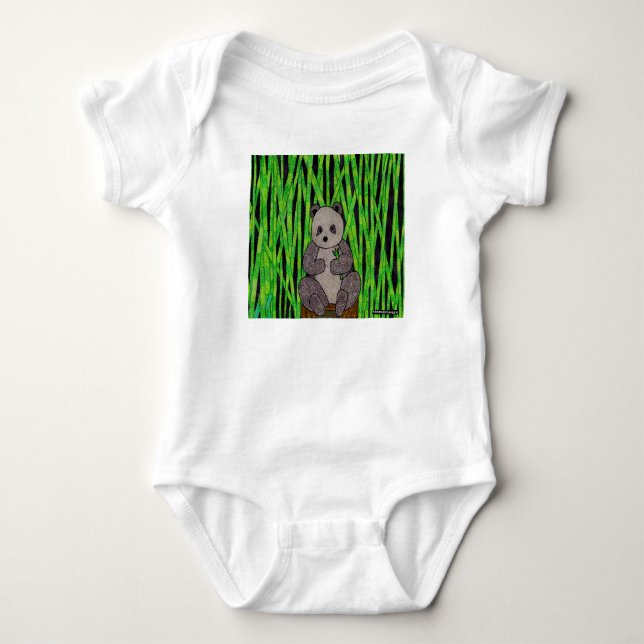 Panda (white) - Baby Bodysuit (Front)