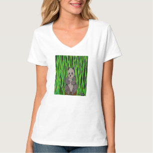 Panda (white) - Women's V-Neck T-Shirt