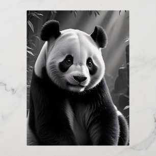 Panda Wildlife Majestic Nature Life Art Wallpaper Foil Holiday Postcard