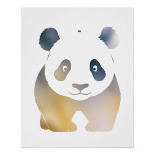 Panda Wildlife Nature Silhouette Jungle Fun Poster