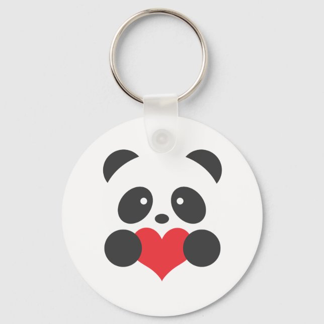 Panda with a heart key ring (Front)