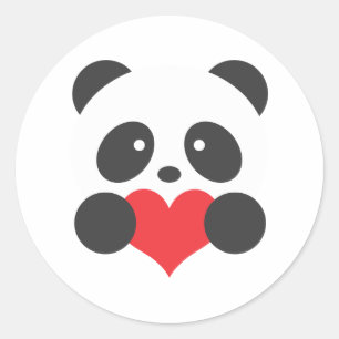 Panda with a heart stickers