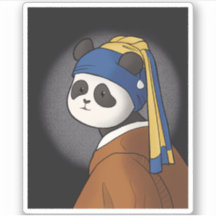 Panda with a Pearl Earring Vermeer Funny