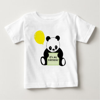 Panda With Ballon Customisable Name Age & More Baby T-Shirt
