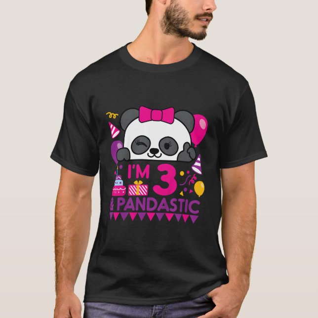 Panda With Balloon 3 Py T-Shirt (Front)