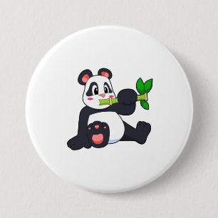 Panda with Bamboo 7.5 Cm Round Badge