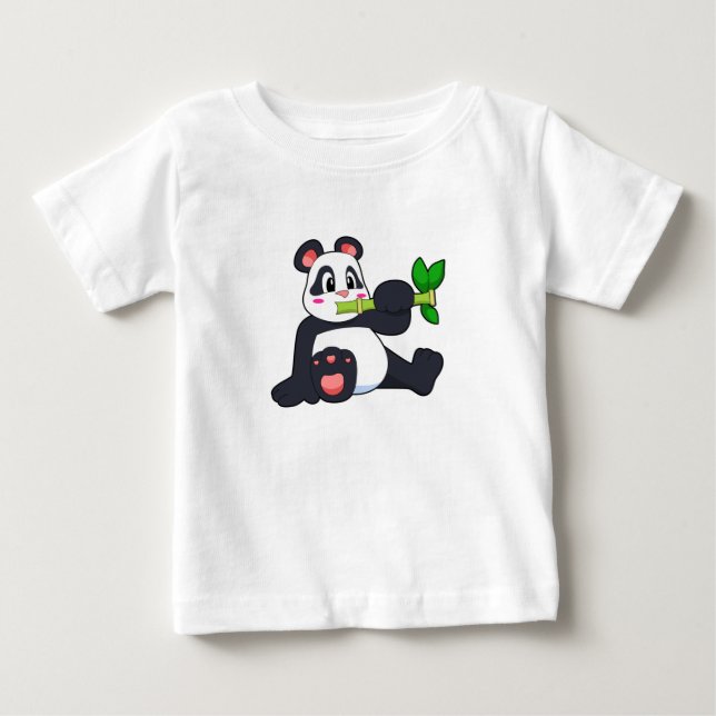 Panda with Bamboo Baby T-Shirt (Front)