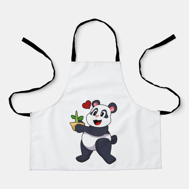 Panda with Bamboo Flower Apron (Front)