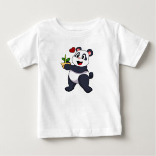 Panda with Bamboo Flower Baby T-Shirt