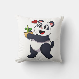 Panda with Bamboo Flower Cushion