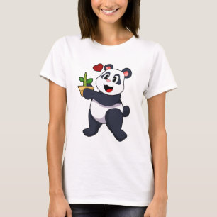 Panda with Bamboo Flower T-Shirt