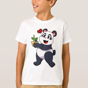 Panda with Bamboo Flower T-Shirt
