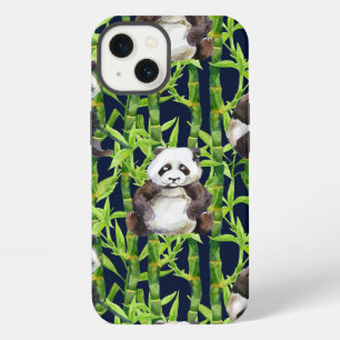 Panda With Bamboo Watercolor Pattern iPhone 13 Case