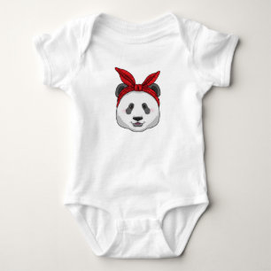 Panda with Bandana Baby Bodysuit