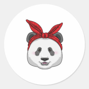 Panda with Bandana Classic Round Sticker