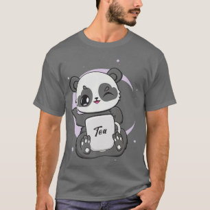 Panda With Boba Bubble Milk Tea Anime Kawaii Bear T-Shirt