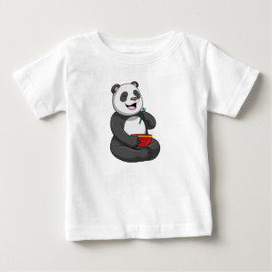 Panda with Bowl Ramen Baby T-Shirt