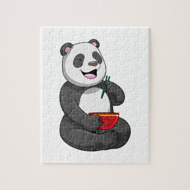 Panda with Bowl Ramen Jigsaw Puzzle (Vertical)