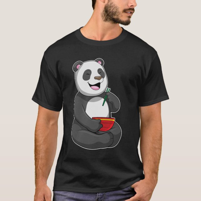 Panda with Bowl Ramen T-Shirt (Front)