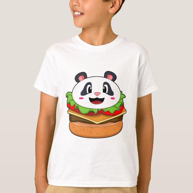 Panda with Burger T-Shirt (Front)