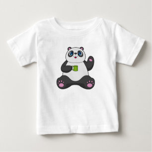 Panda with Coffee mug Baby T-Shirt