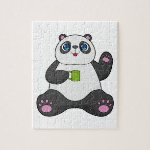 Panda with Coffee mug Jigsaw Puzzle