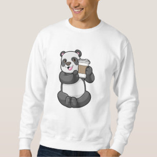 Panda with Coffee to go Sweatshirt