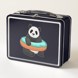 Panda with Donut Metal Lunch Box