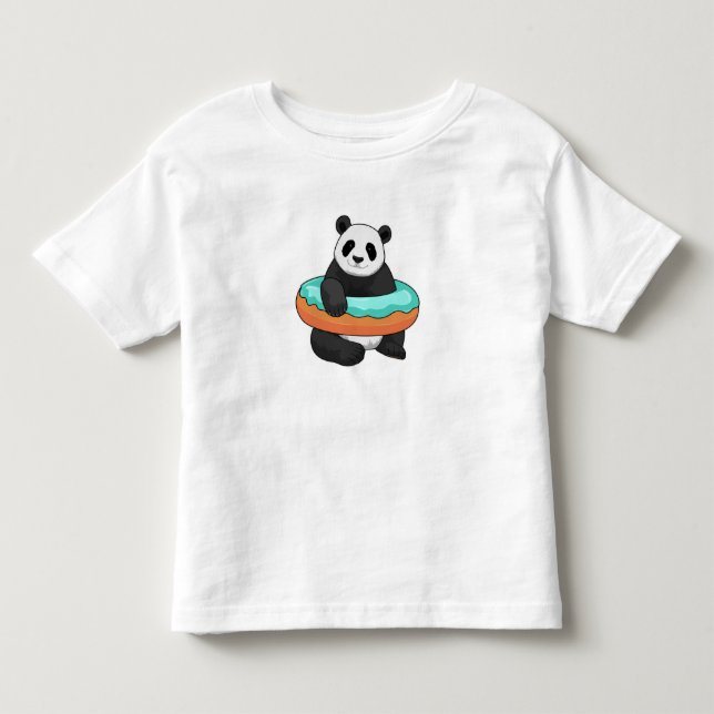 Panda with Donut Toddler T-Shirt (Front)