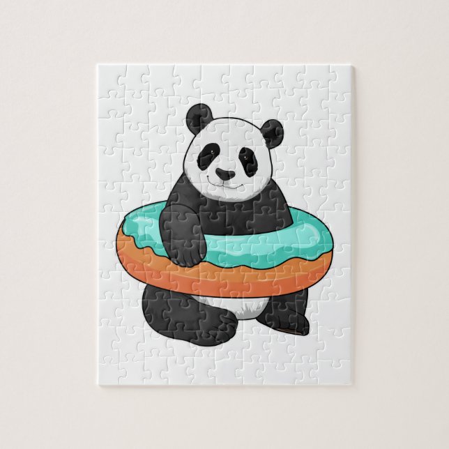Panda with Doughnut Jigsaw Puzzle (Vertical)