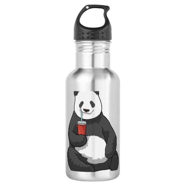 Panda with Drink 710 Ml Water Bottle (Front)