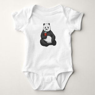 Panda with Drink Baby Bodysuit