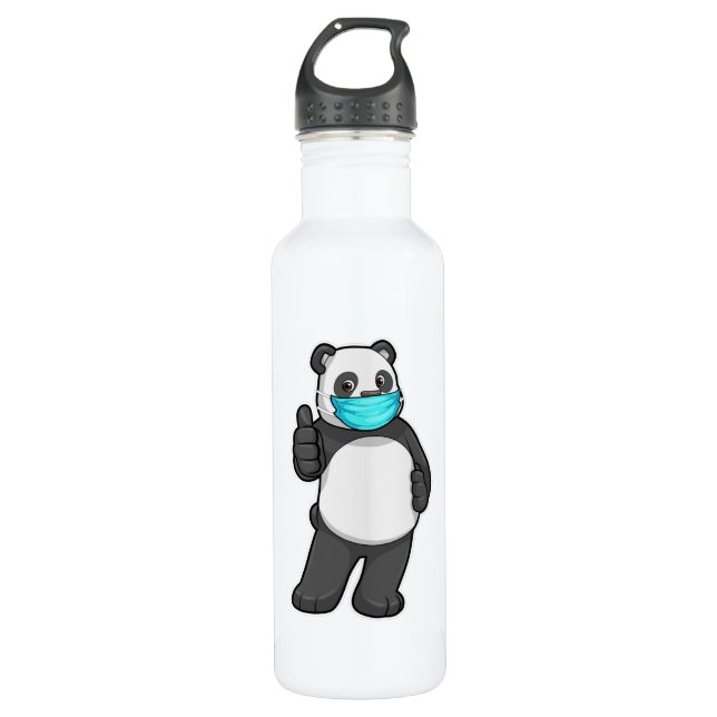 Panda with Face mask 710 Ml Water Bottle (Front)