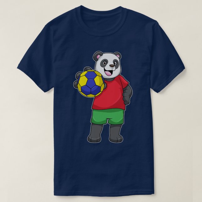 Panda with Handball Sports T-Shirt (Design Front)