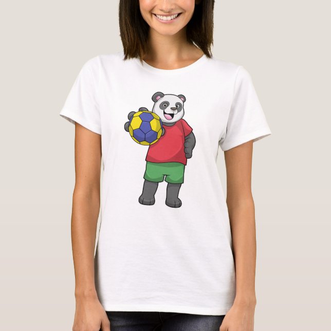 Panda with Handball Sports T-Shirt (Front)
