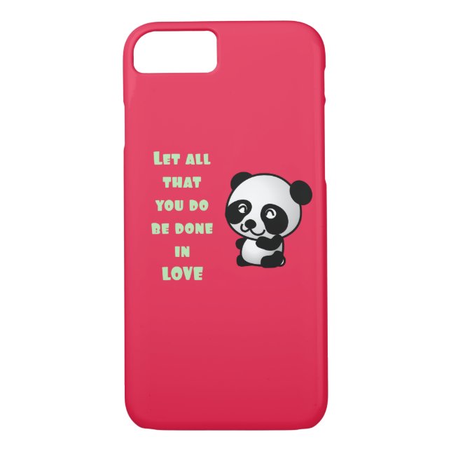 Panda with Inspirational Love Quote Case-Mate iPhone Case (Back)
