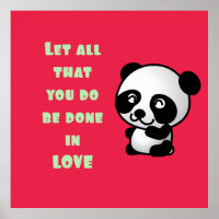 Panda with Inspirational Love Quote