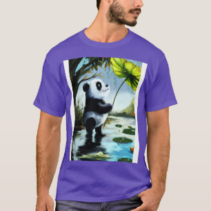 Panda with Leaf Umbrella 6 T-Shirt