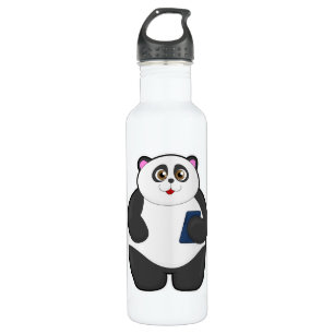 Panda with Mobile phone 710 Ml Water Bottle