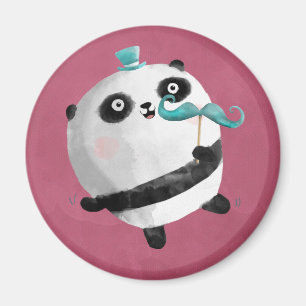 Panda with Moustaches Magnet