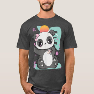 Panda With Pacifier Kawaii Panda Bear Japan Kanji T-Shirt