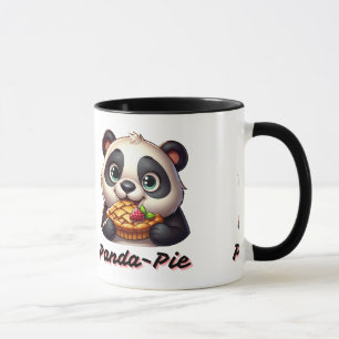 Panda with Pie - Cute Kawaii Animal Foodie Art Mug