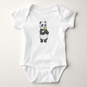 Panda with Popsicle Baby Bodysuit