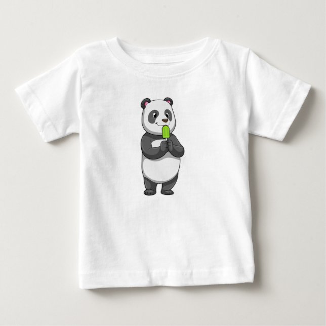 Panda with Popsicle Baby T-Shirt (Front)