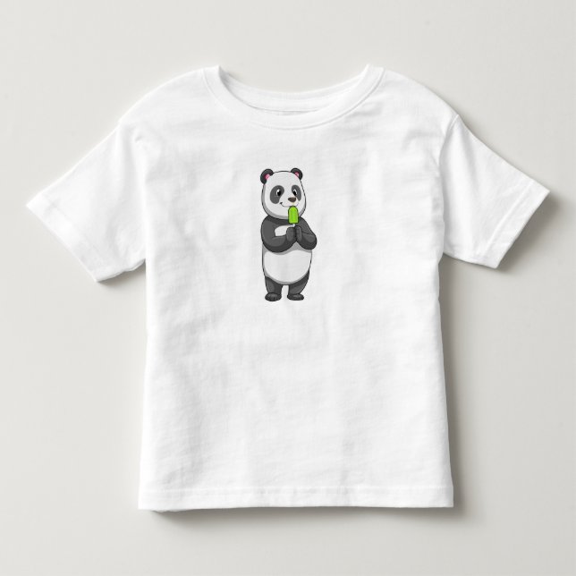 Panda with Popsicle Toddler T-Shirt (Front)