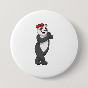 Panda with Ribbon 7.5 Cm Round Badge