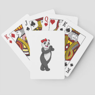 Panda with Ribbon Playing Cards