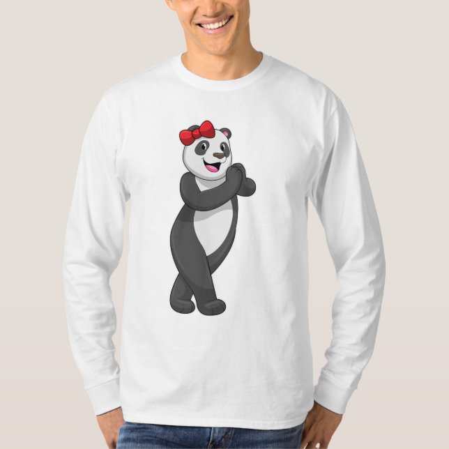 Panda with Ribbon T-Shirt (Front)