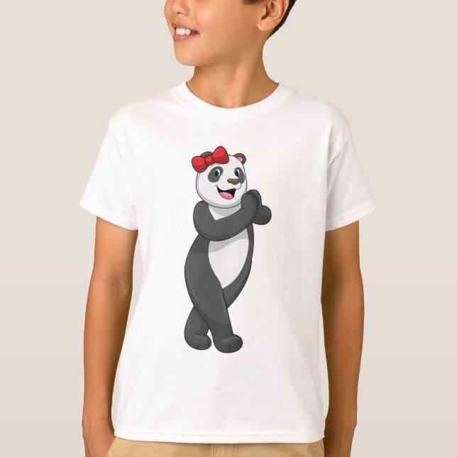 Panda with Ribbon T-Shirt (Front)