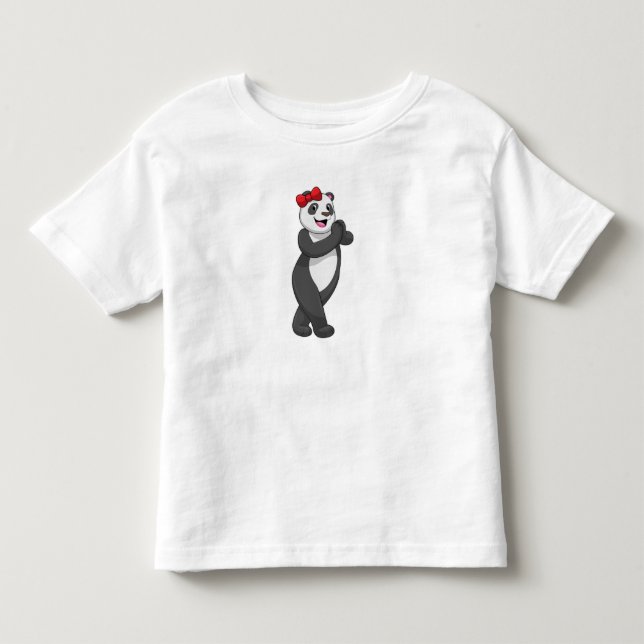 Panda with Ribbon Toddler T-Shirt (Front)